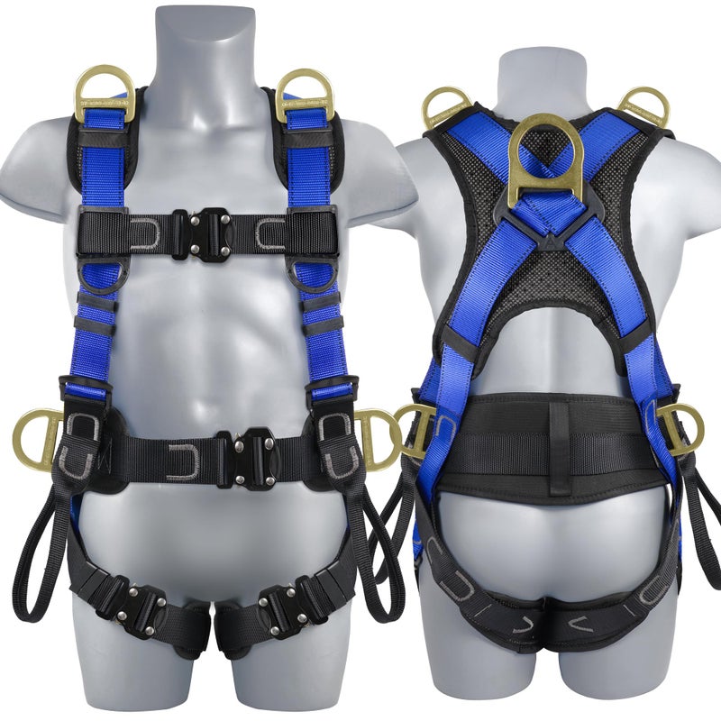 TT TRSMIMA Safety Harness Fall Protection Upgrade 4 Quick Buckles Construction Full Body Harness with 6 Adjustment D-ring - Image 1